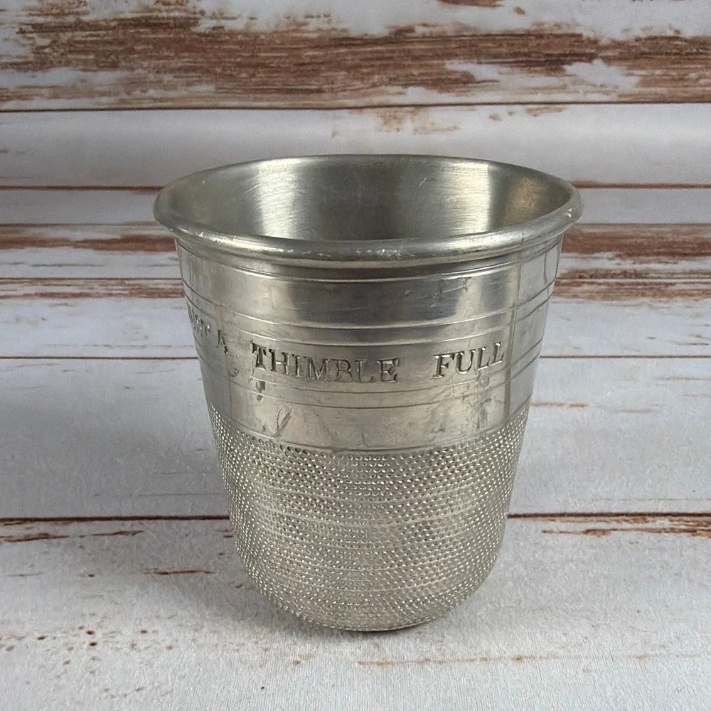 Vintage A & Co Fine English Pewter Just A Thimble Full Shot Glass Sheffield UK